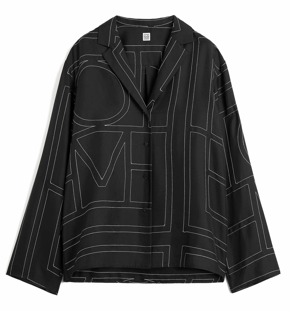 Silk shirt with all-over monogram