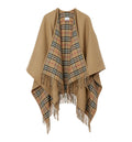 Reversible Check Wool Cape