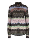 Snake-Pattern Viscose Lamé Shirt