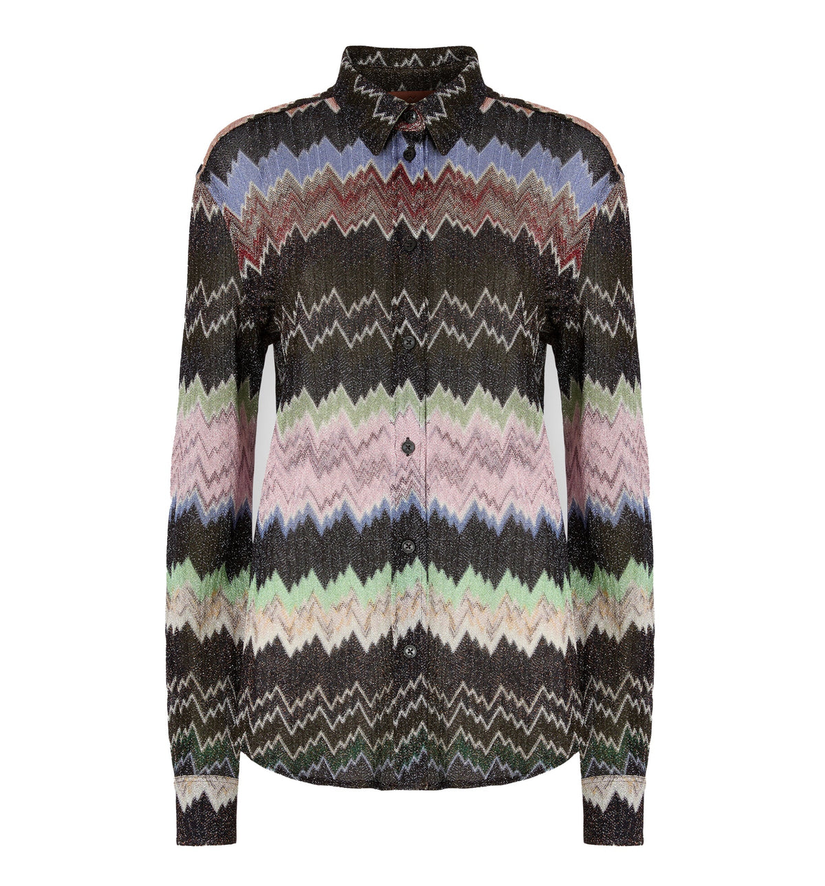 Snake-Pattern Viscose Lamé Shirt