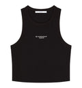 Cropped Tank Top In Cotton With GIVENCHY Paris Print