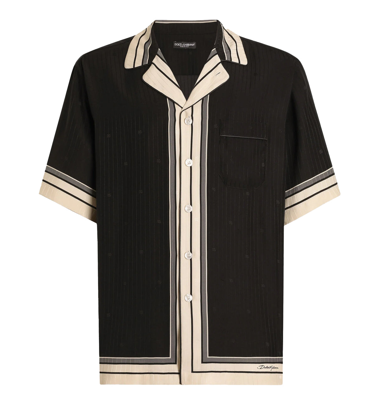 Logo And Stripe-Print Hawaii Shirt