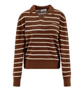 Striped Knit Polo Sweater