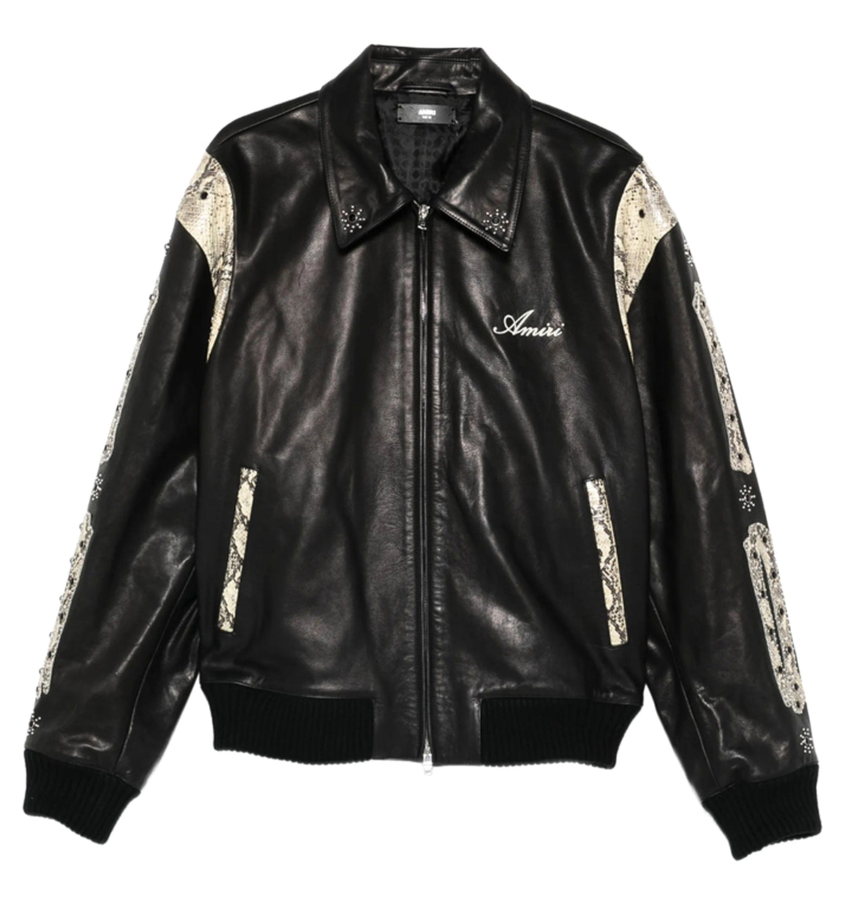 Snakeskin-Print Embellished Jacket