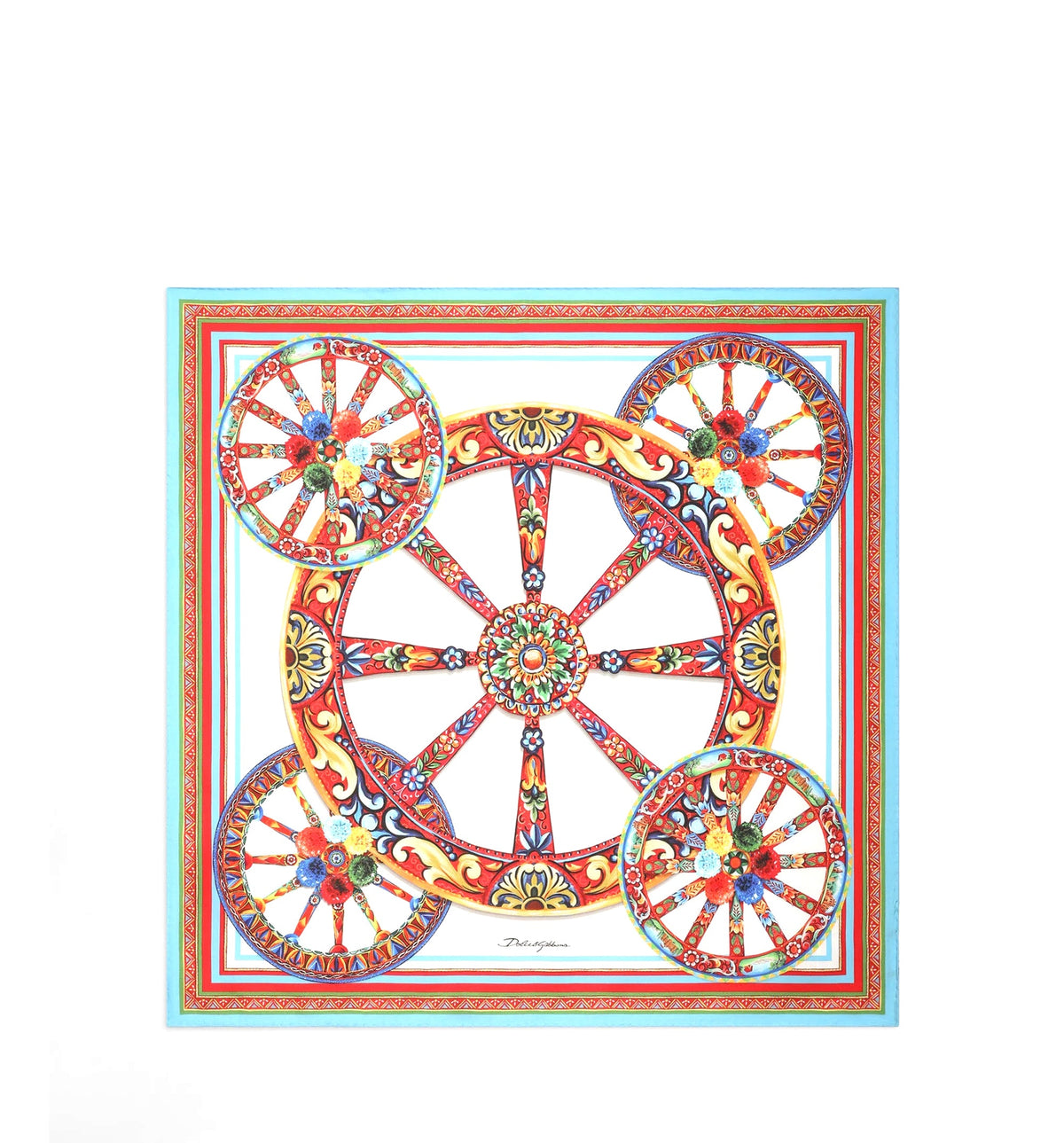 70x70 Carretto-Print Silk Twill Scarf