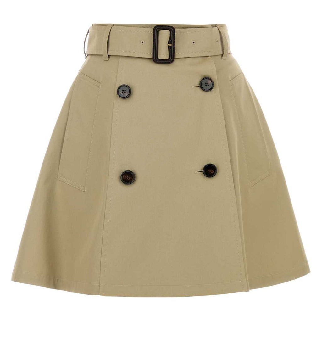 Gabardine Trench Mini Skirt