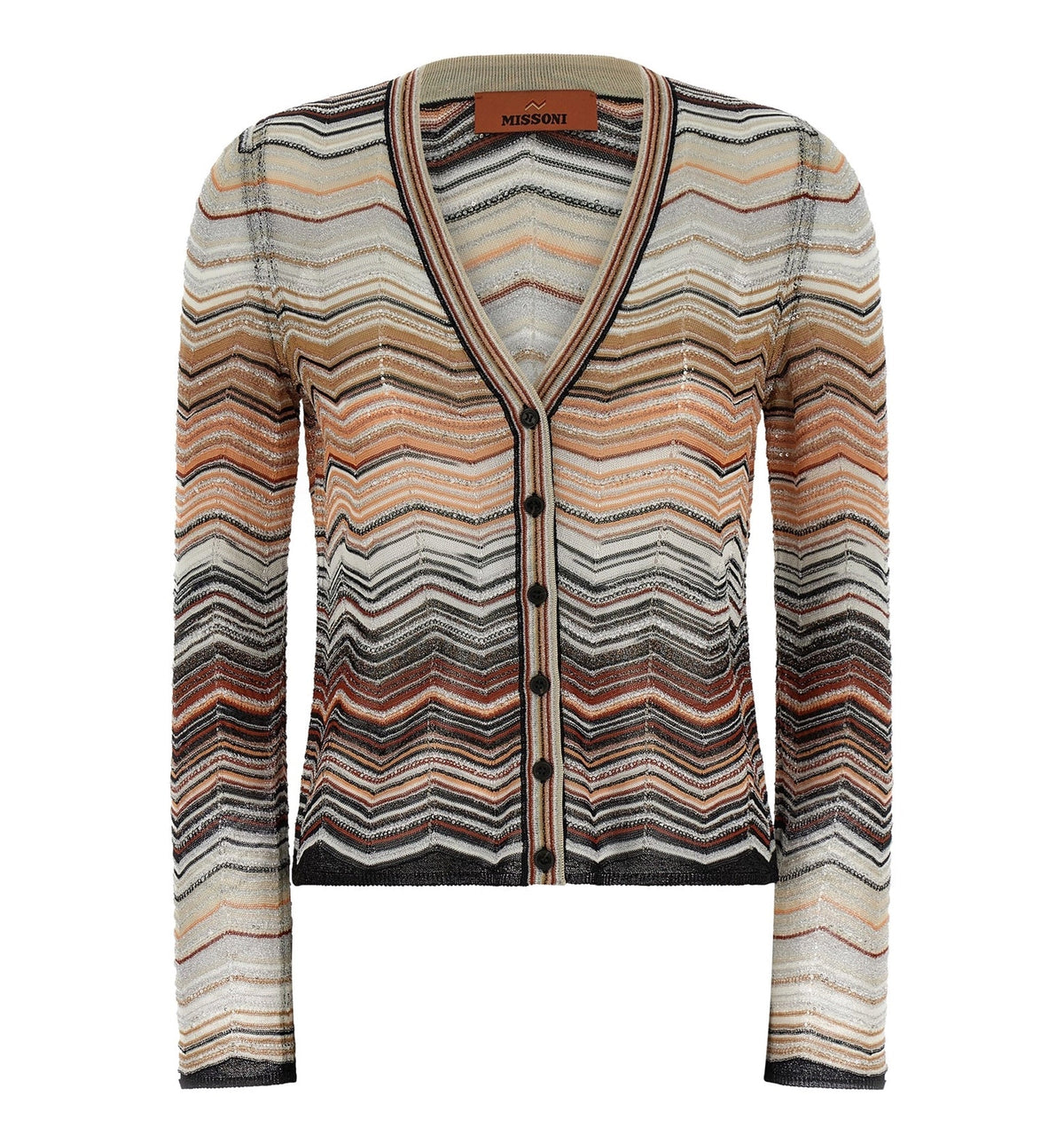 Chevron Lamé Cardigan