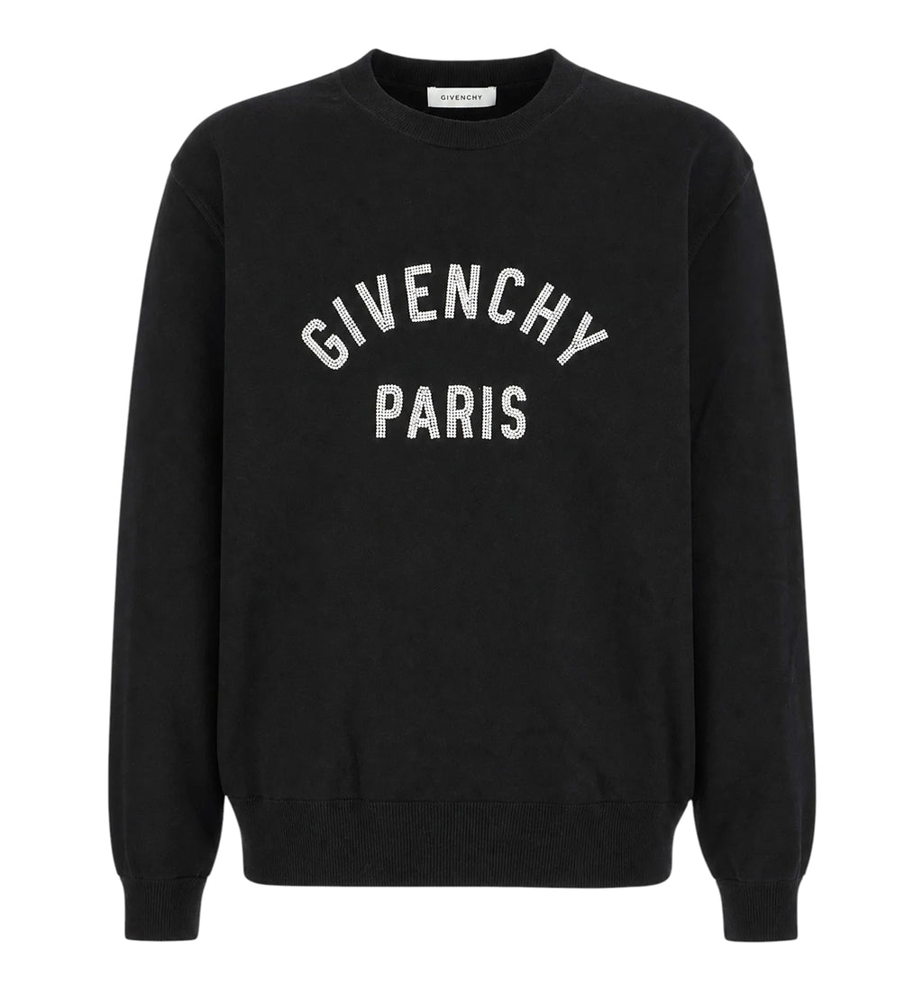 Sweater in Knit with Givenchy Paris Pearl Embroidery