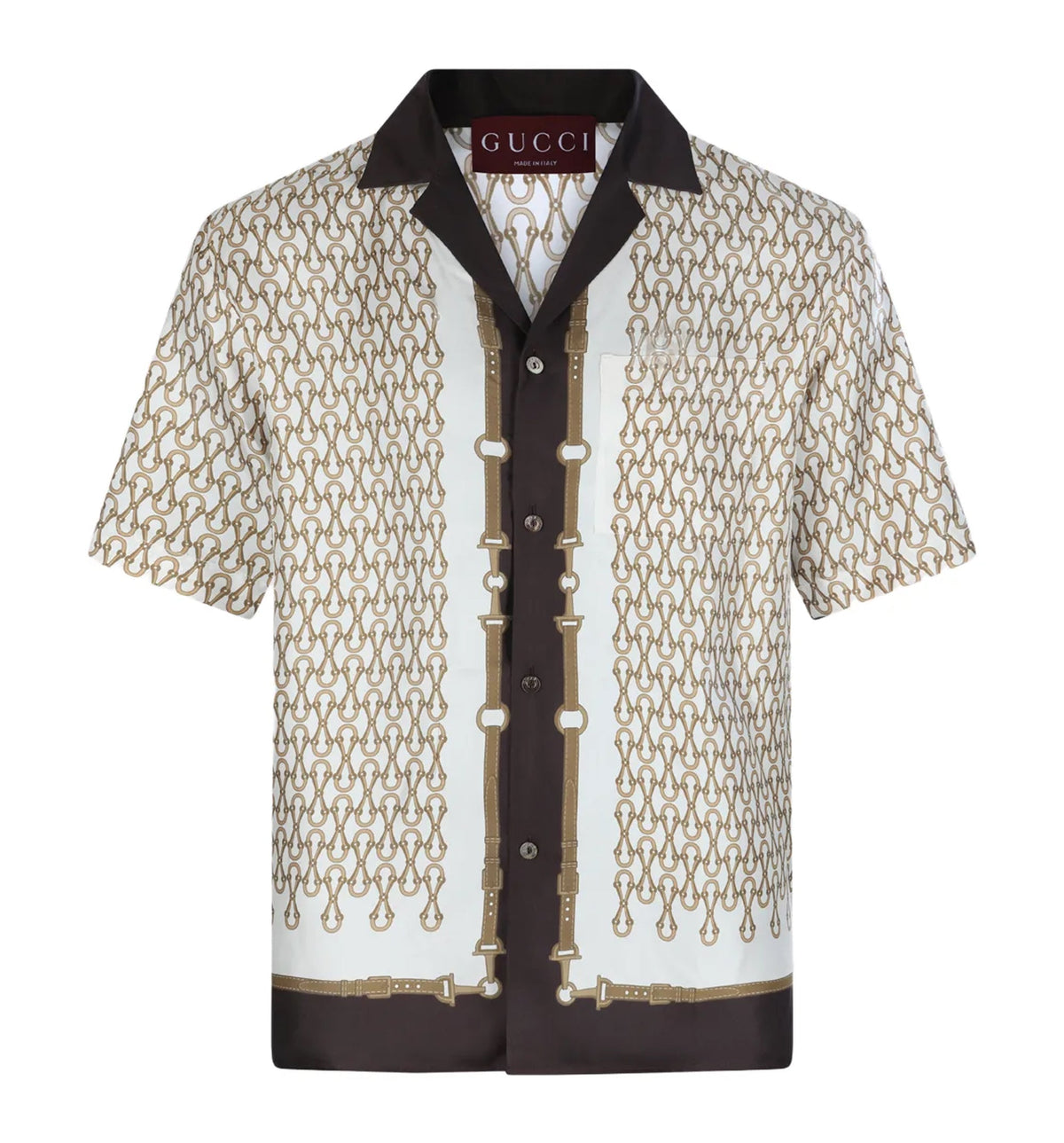 Printed Silk Twill Bowling Shirt