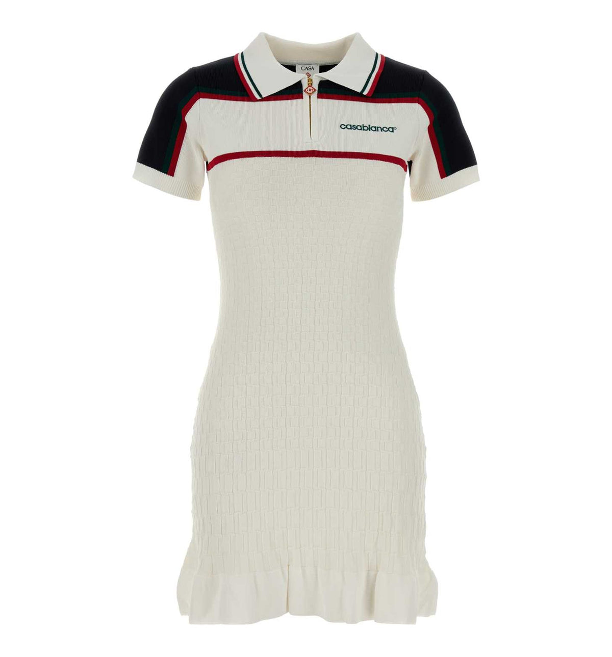 Viscose blend polo mini dress