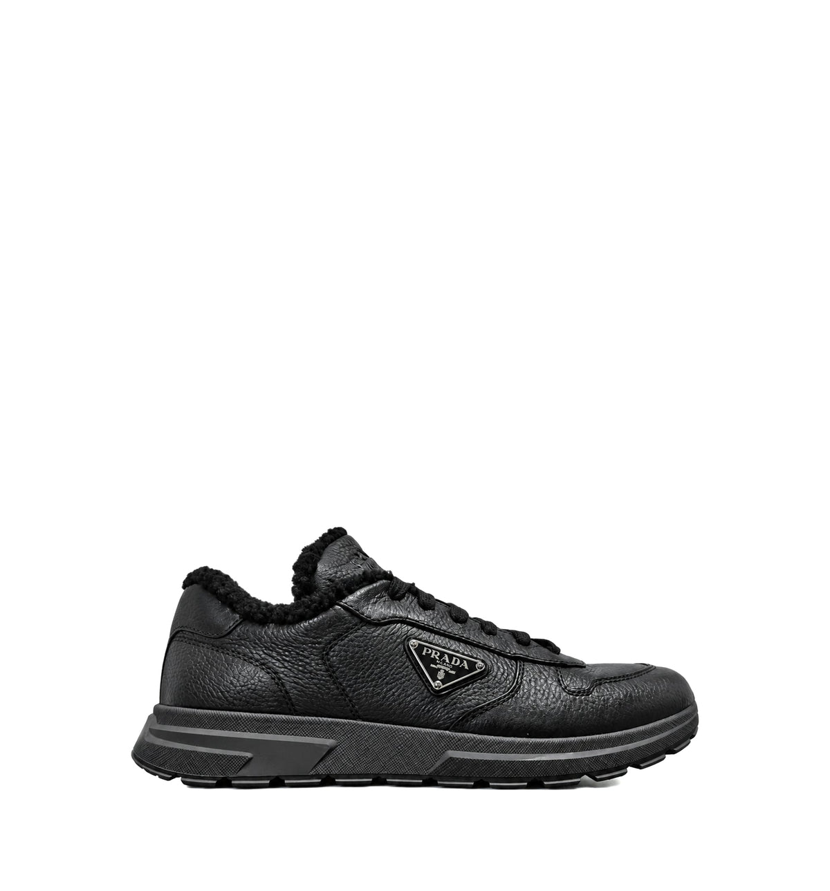 Triangle-Logo Lace-Up Sneakers