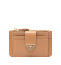 Saffiano and smooth leather card holder