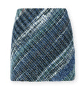 Wool-blend check mini skirt