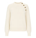 Button-embellished raglan-sleeve sweater