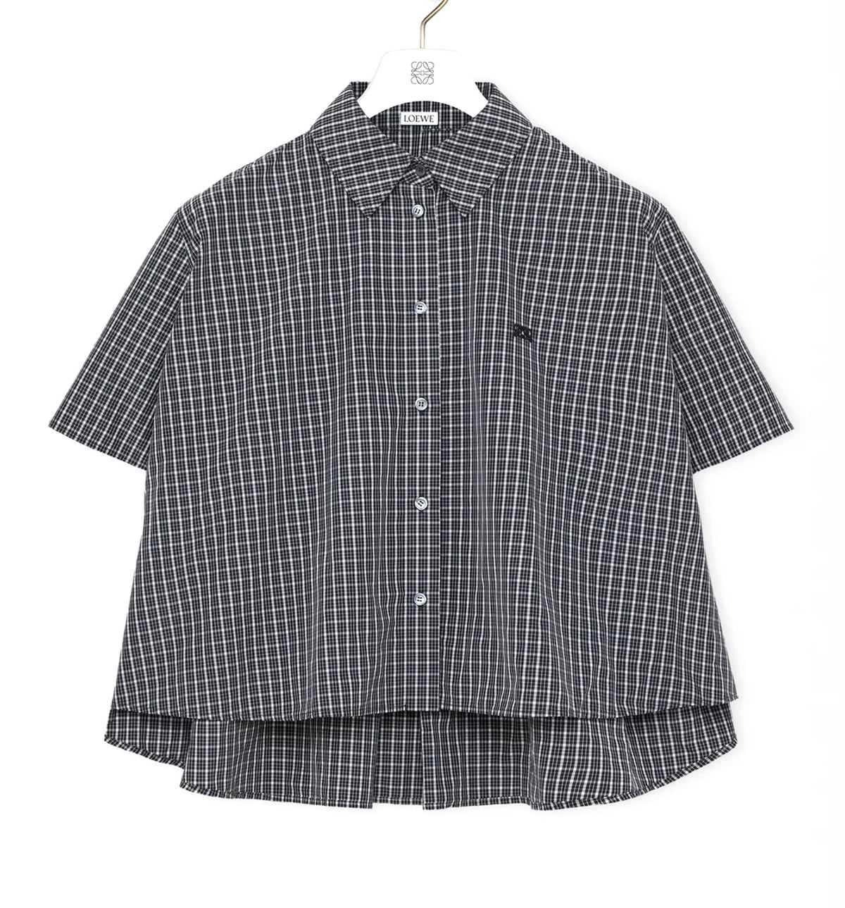 Short Sleeve Trapeze Shirt in Technical Cotton