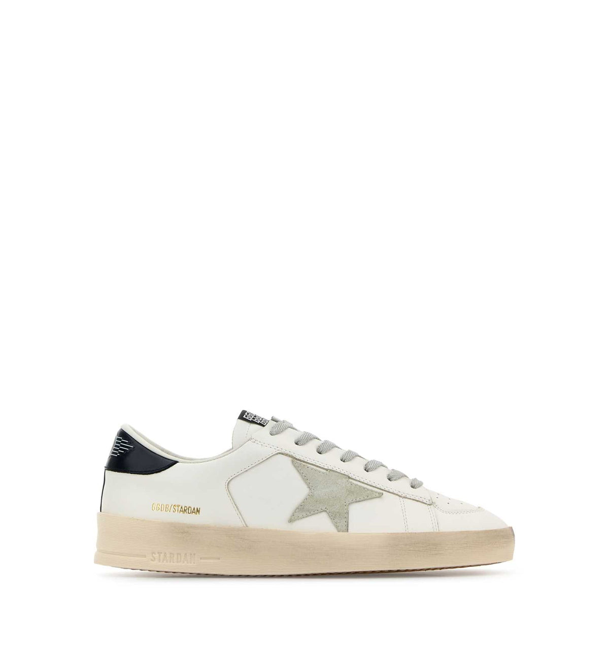 Stardan with Star in Ice-Gray Suede and Blu-Navy Heel Tab
