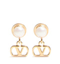 Vlogo Signature Metal And Pearl Earrings