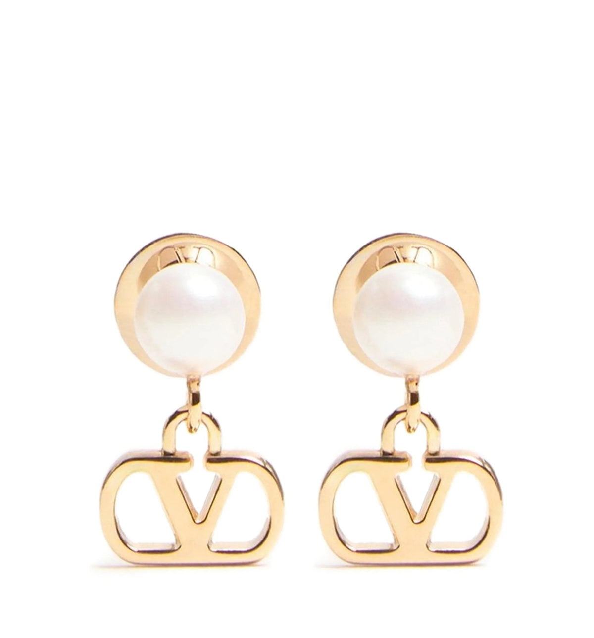 Vlogo Signature Metal And Pearl Earrings