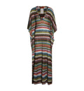 Long Caftan Cover-Up With Micro Pixel-Effect Zigzag Pattern
