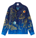 Blue Astrology Long Sleeve Silk Shirt