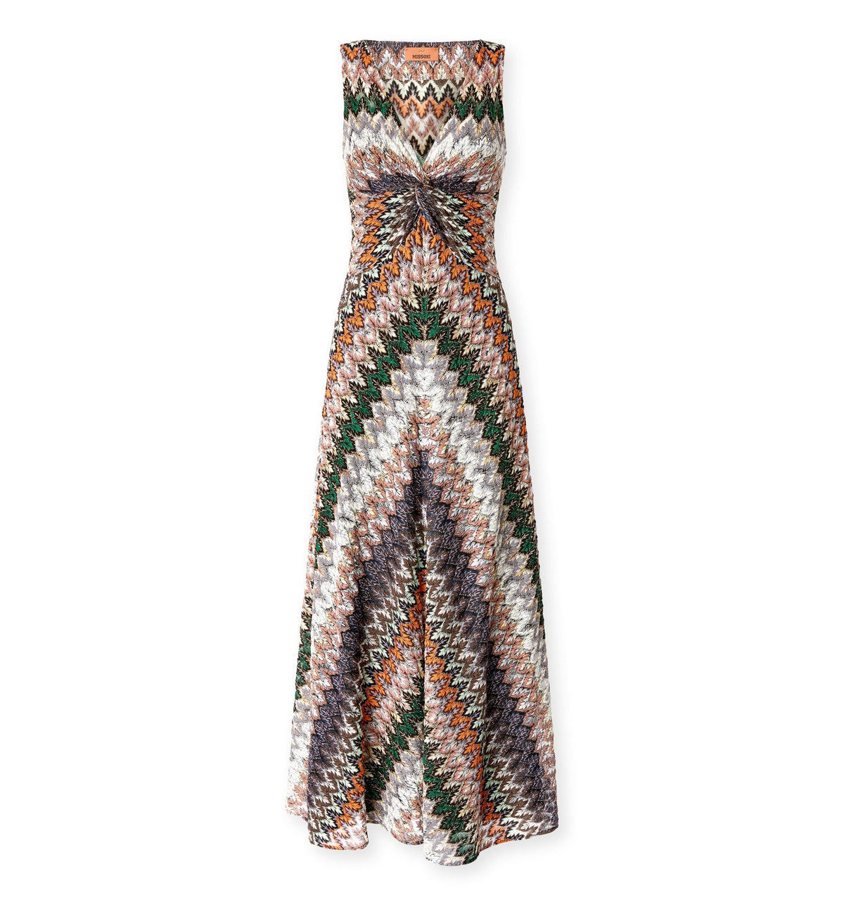 Sleeveless Gown With Tie Neckline