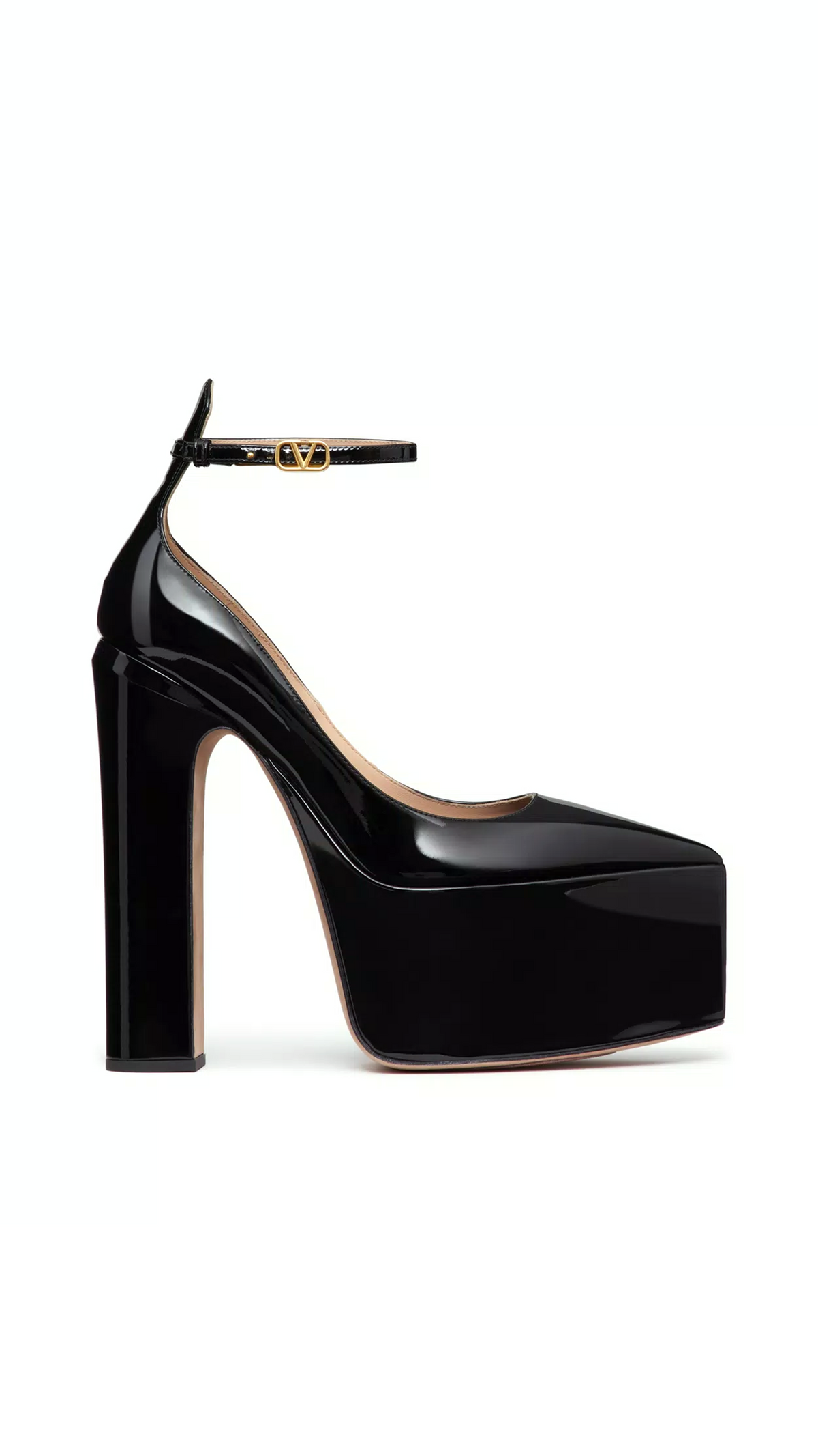 Tan-Go Platform Pump in Patent Leather 165MM - Black