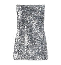 Embroidered sequin elastic fabric dress