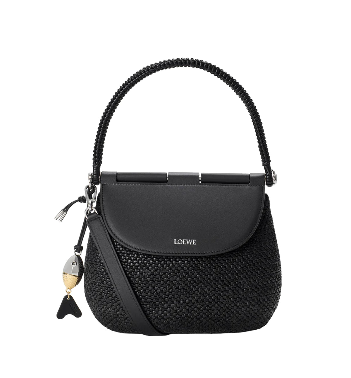 Medium Pescador Bag In Raffia And Calfskin
