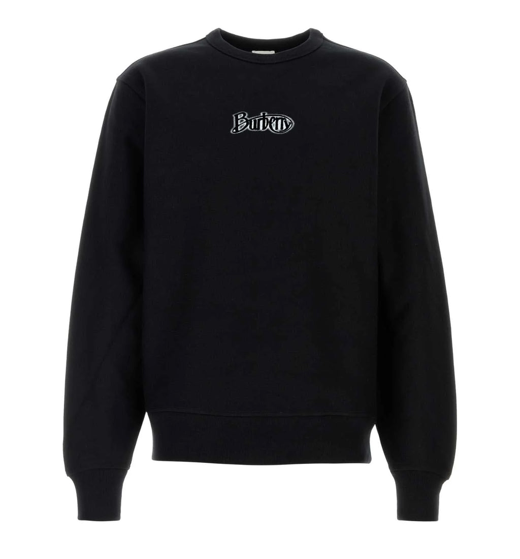 Black cotton blend sweatshirt