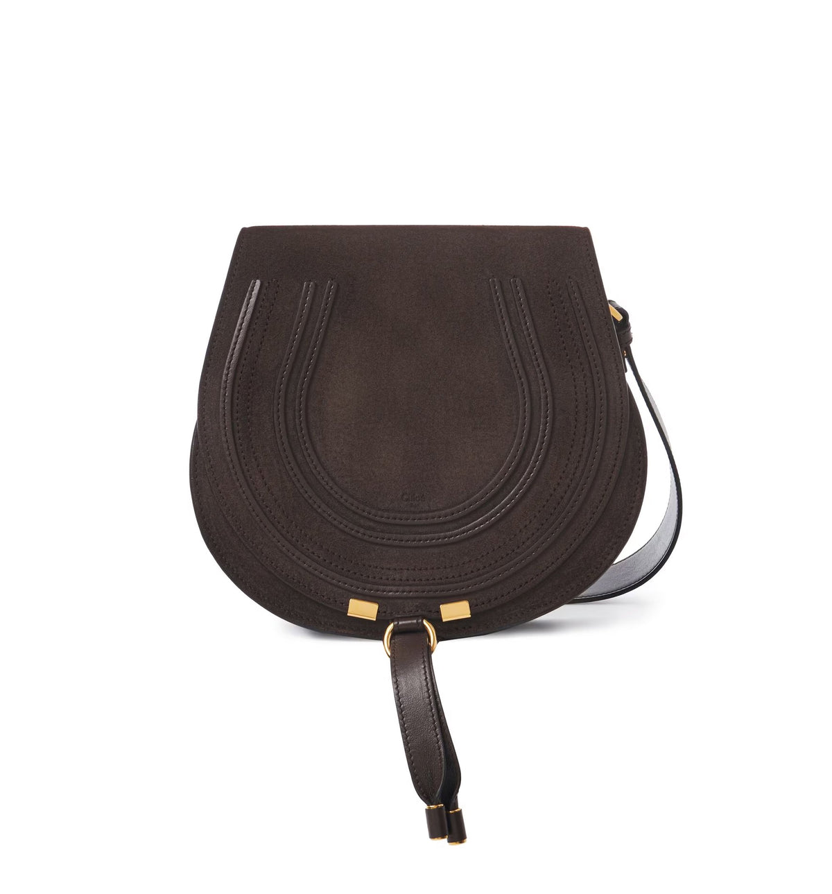 Marcie saddle bag in suede leather