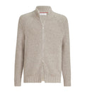 Cashmere and silk high-neck cardigan with zipper