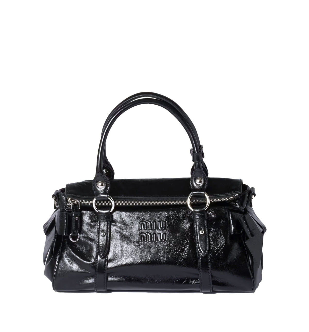 Shiny leather handbag