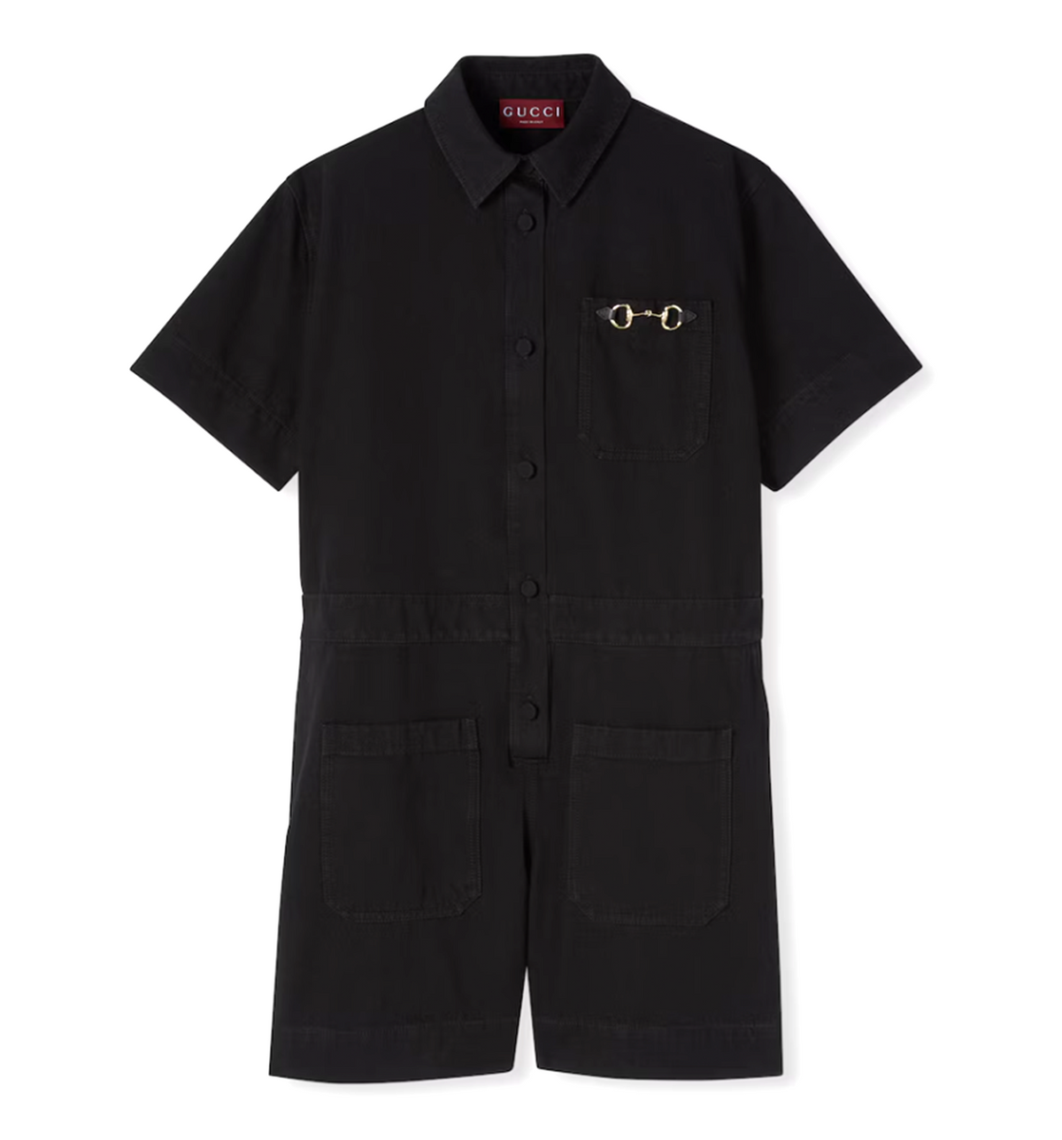 Denim Jumpsuit with Horsebit