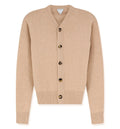 Cashmere blend cardigan with Intrecciato logo patch