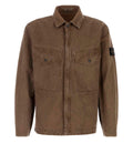Brown cotton blend shirt