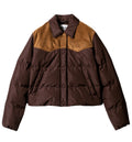 Technical Pongé And Leather Down Jacket