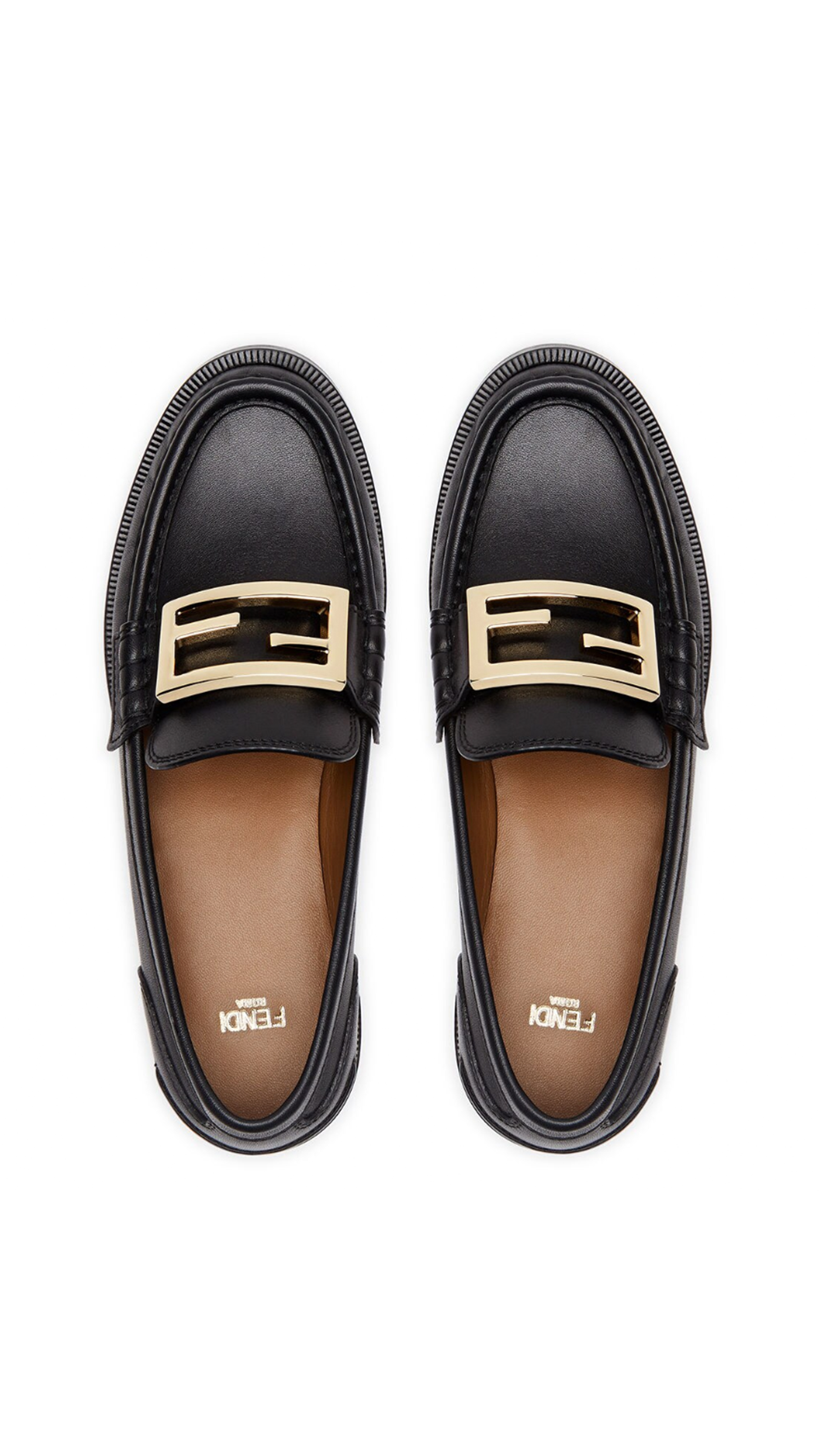 Baguette Leather Loafers - Black