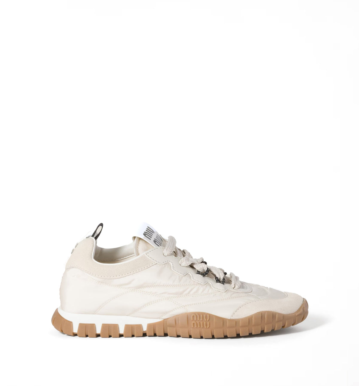 Tyre technical fabric and suede sneakers