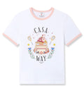 White Casa Way Ringer Short Sleeve T-Shirt
