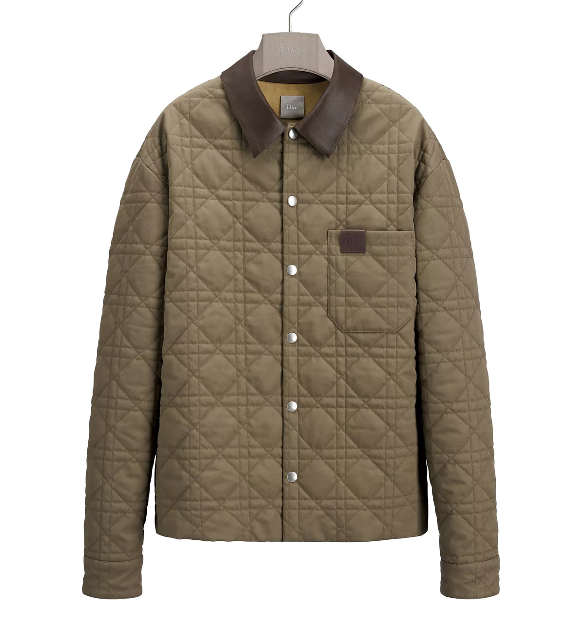 Cannage Overshirt with Leather Dior Patch