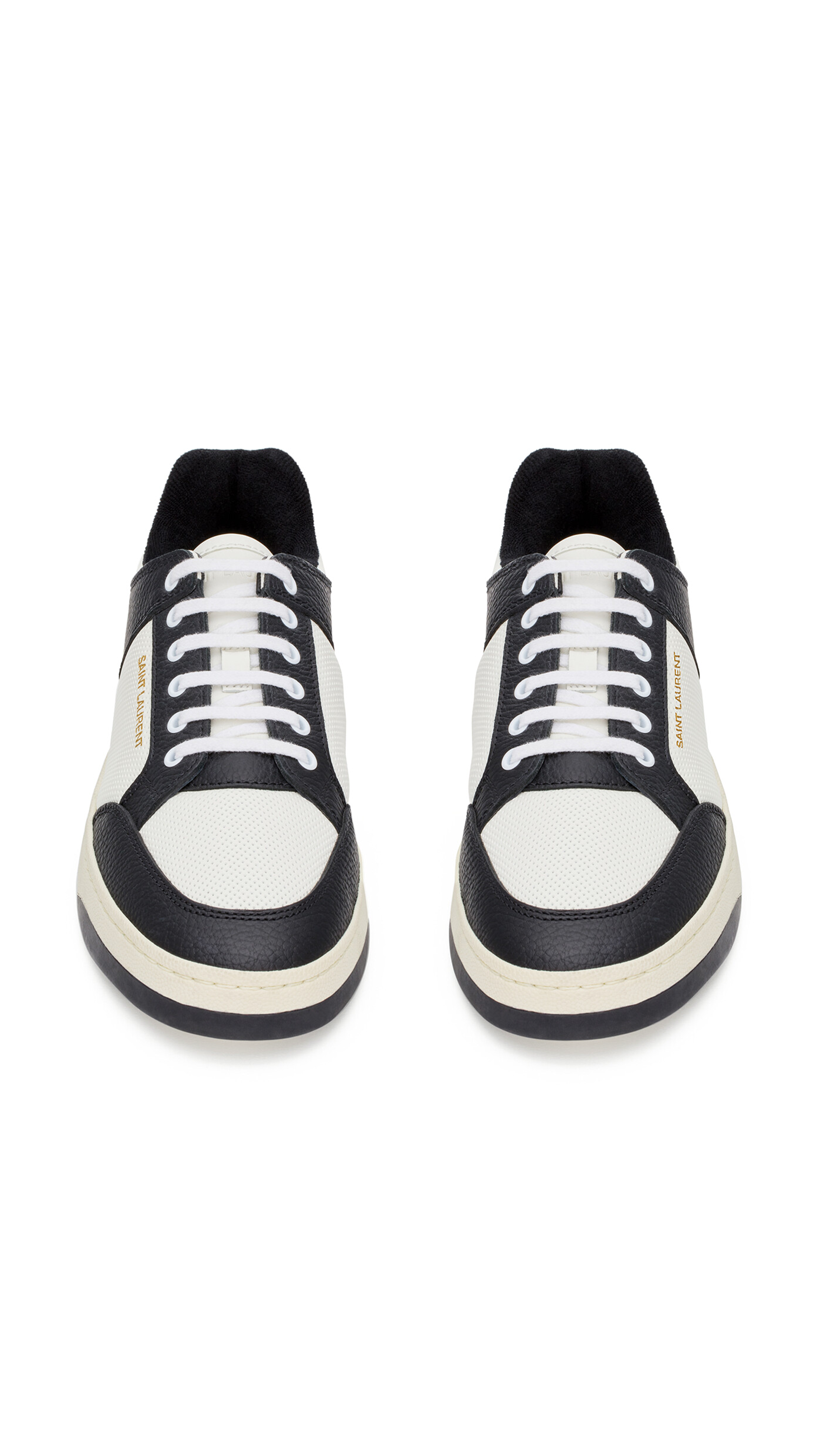 SL/61 Sneakers in Grained Leather - White/Black