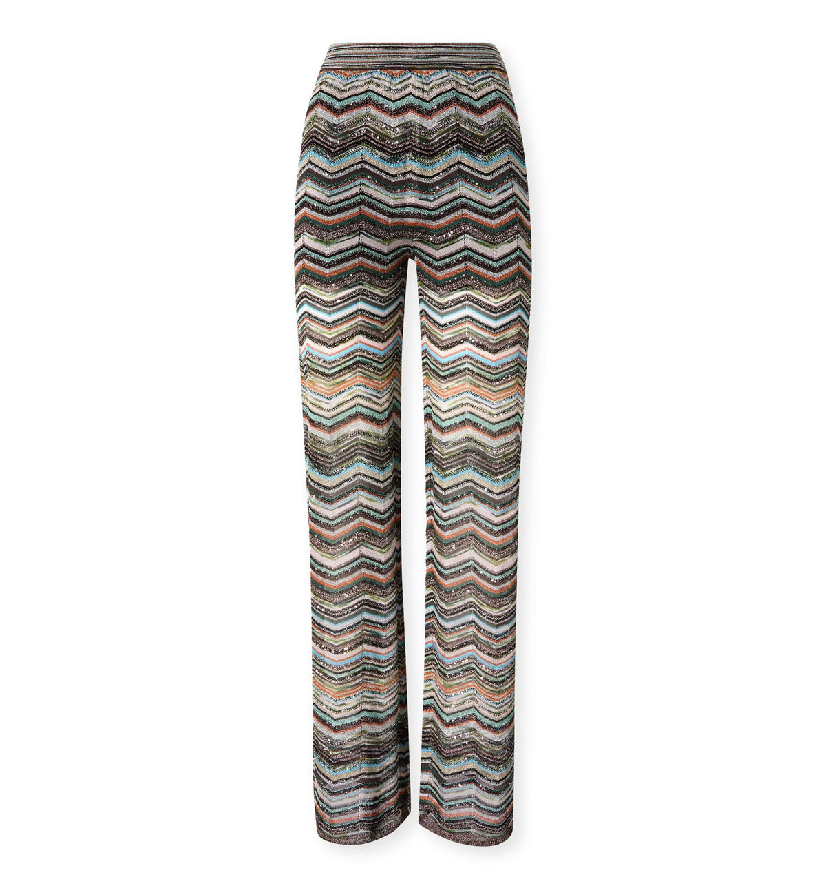 Chevron palazzo trousers with sequins