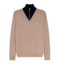 Cashmere sweater with logo inlay
