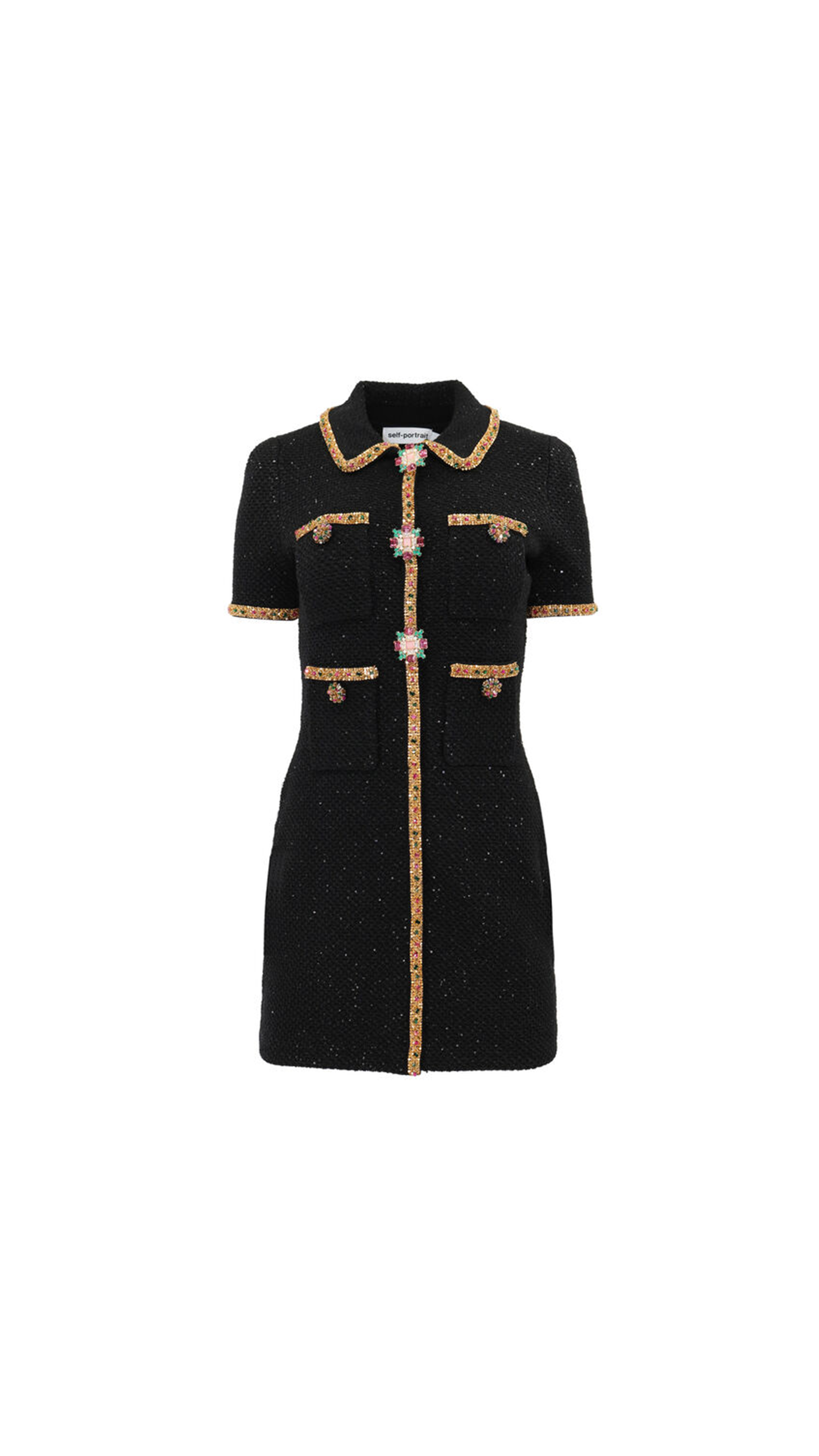Sequin Knit Mini Dress - Black