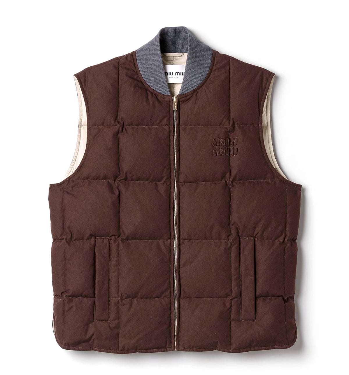 Gabardine down vest