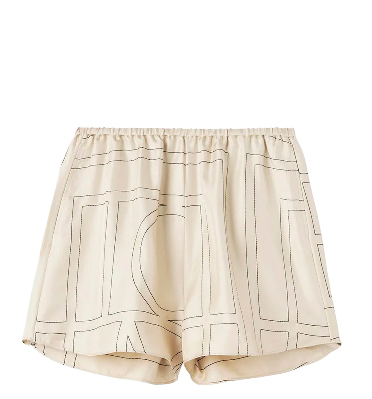 Monogram silk pj shorts ivory