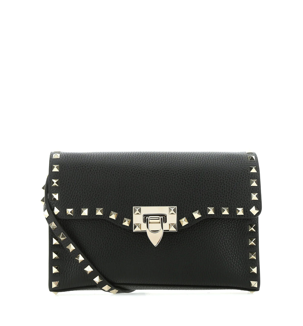 Small Rockstud Grainy Calfskin Crossbody Bag