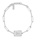 Triomphe Tag Bracelet In Brass With Rhodium Finish