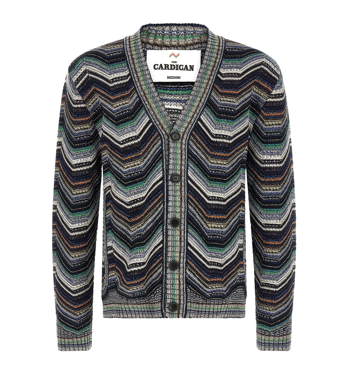 Wool-blend check cardigan with side pockets
