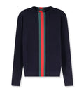 Knit Cotton Sweater With Web Intarsia